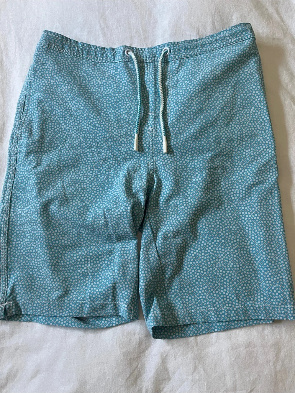 Johnnie-o Pink & Blue Swim Trunks with Elastic Waist & Drawstring, Size 14